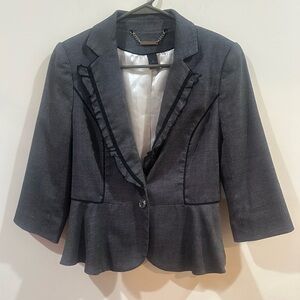 White House Black Market Elegant Gray and Black Women's Blazer
